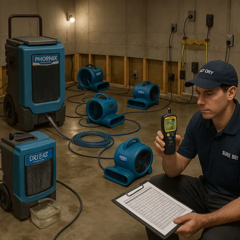 Structural Drying and Dehumidification process in Menard, TX